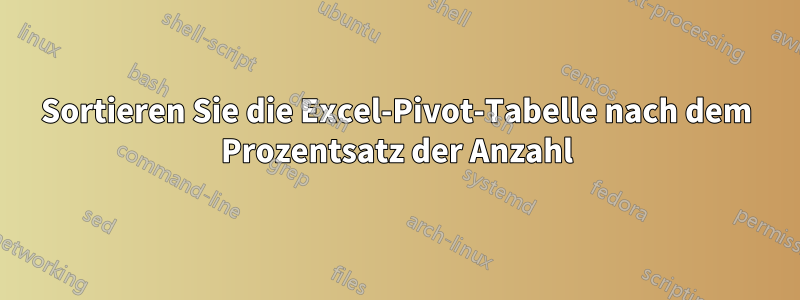 Sortieren Sie die Excel-Pivot-Tabelle nach dem Prozentsatz der Anzahl