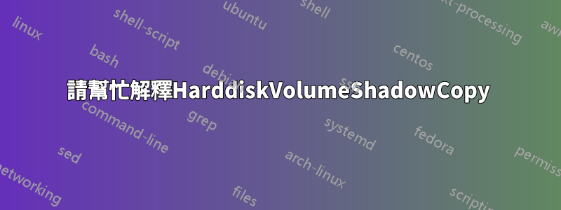 請幫忙解釋HarddiskVolumeShadowCopy