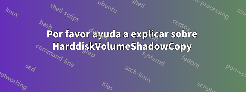 Por favor ayuda a explicar sobre HarddiskVolumeShadowCopy