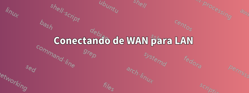 Conectando de WAN para LAN