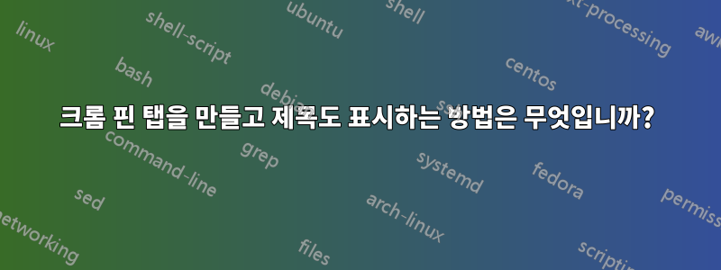 크롬 핀 탭을 만들고 제목도 표시하는 방법은 무엇입니까?