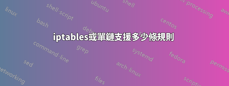 iptables或單鏈支援多少條規則