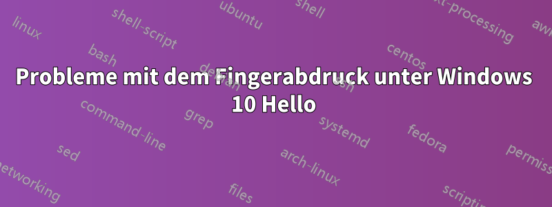 Probleme mit dem Fingerabdruck unter Windows 10 Hello