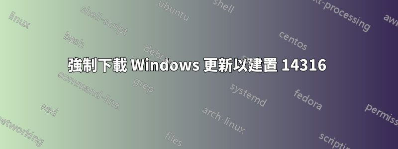 強制下載 Windows 更新以建置 14316