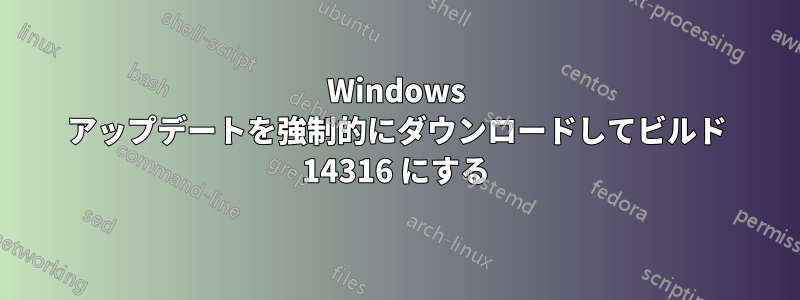 Windows アップデートを強制的にダウンロードしてビルド 14316 にする