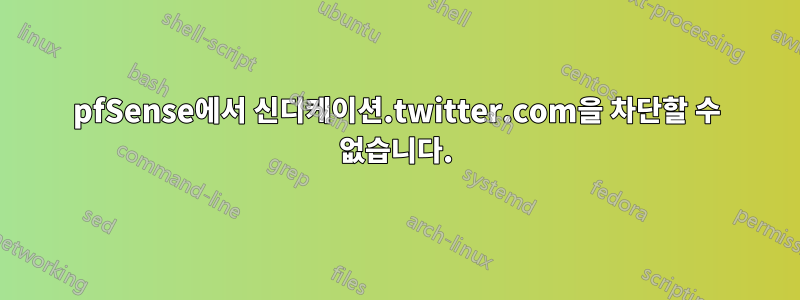 pfSense에서 신디케이션.twitter.com을 차단할 수 없습니다.