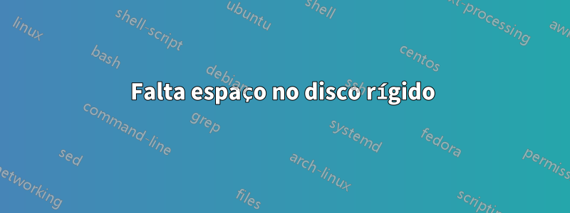 Falta espaço no disco rígido