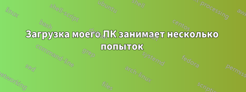 Загрузка моего ПК занимает несколько попыток