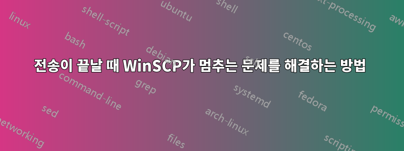 전송이 끝날 때 WinSCP가 멈추는 문제를 해결하는 방법