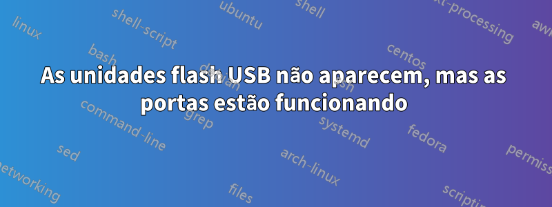 As unidades flash USB não aparecem, mas as portas estão funcionando