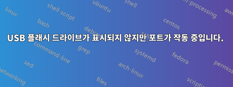 USB 플래시 드라이브가 표시되지 않지만 포트가 작동 중입니다.