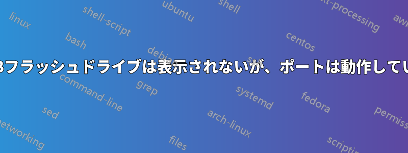 USBフラッシュドライブは表示されないが、ポートは動作している