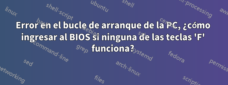 Error en el bucle de arranque de la PC, ¿cómo ingresar al BIOS si ninguna de las teclas 'F' funciona?