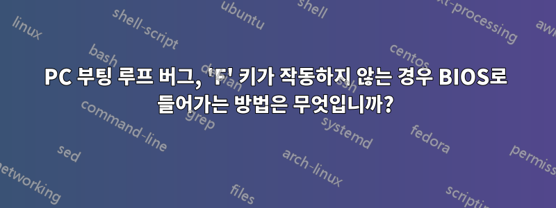 PC 부팅 루프 버그, 'F' 키가 작동하지 않는 경우 BIOS로 들어가는 방법은 무엇입니까?