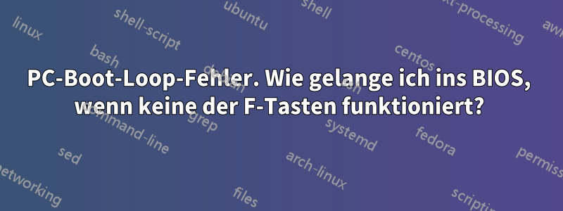 PC-Boot-Loop-Fehler. Wie gelange ich ins BIOS, wenn keine der F-Tasten funktioniert?