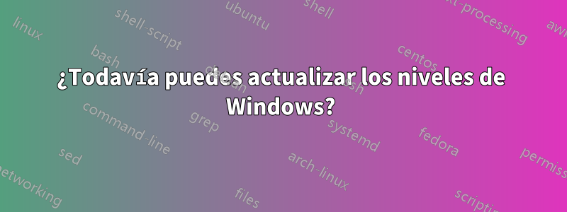 ¿Todavía puedes actualizar los niveles de Windows?