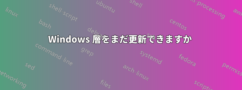 Windows 層をまだ更新できますか