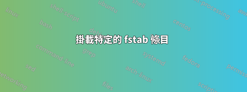 掛載特定的 fstab 條目