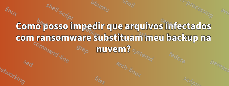 Como posso impedir que arquivos infectados com ransomware substituam meu backup na nuvem?