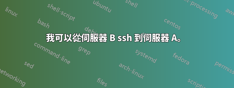 我可以從伺服器 B ssh 到伺服器 A。