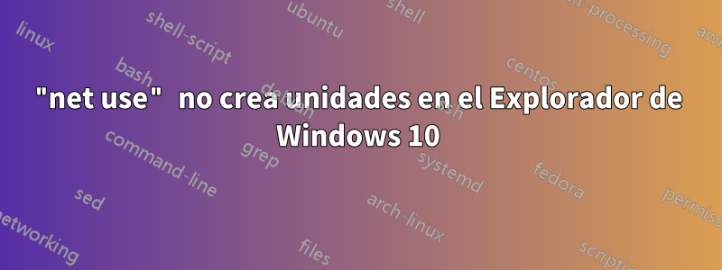 "net use" no crea unidades en el Explorador de Windows 10