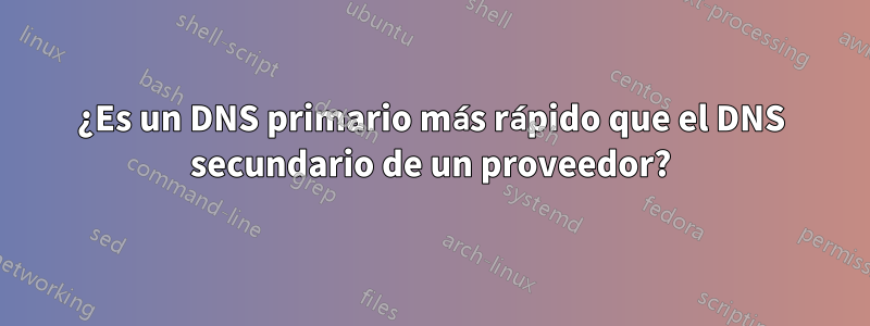 ¿Es un DNS primario más rápido que el DNS secundario de un proveedor?