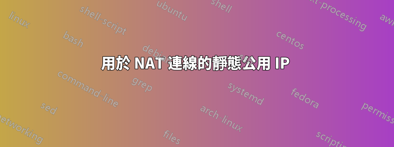 用於 NAT 連線的靜態公用 IP