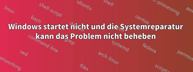 Windows startet nicht und die Systemreparatur kann das Problem nicht beheben