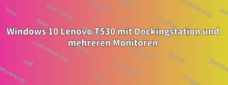 Windows 10 Lenovo T530 mit Dockingstation und mehreren Monitoren