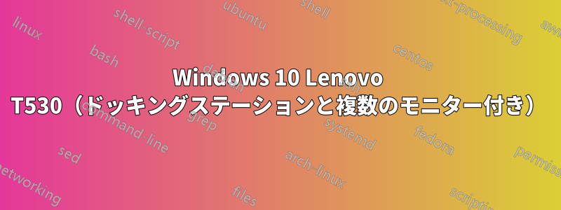 Windows 10 Lenovo T530（ドッキングステーションと複数のモニター付き）