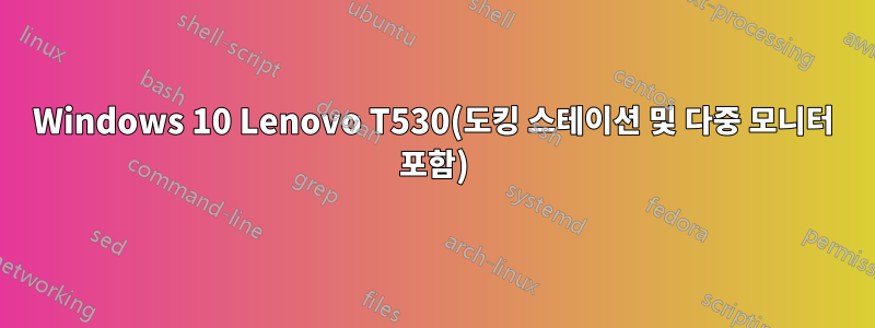 Windows 10 Lenovo T530(도킹 스테이션 및 다중 모니터 포함)