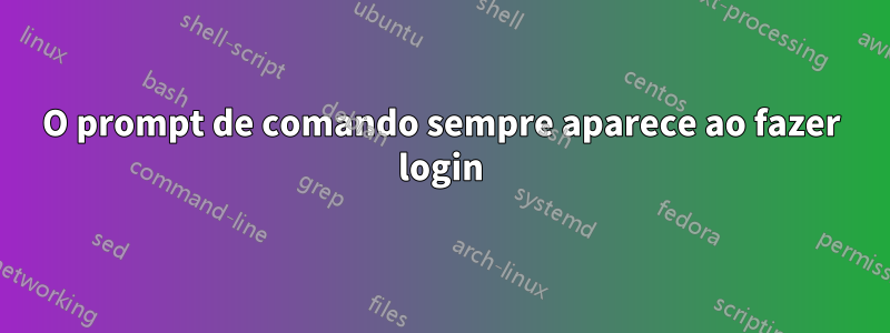 O prompt de comando sempre aparece ao fazer login