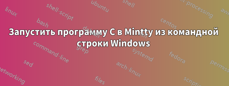 Запустить программу C в Mintty из командной строки Windows