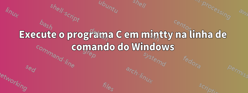 Execute o programa C em mintty na linha de comando do Windows