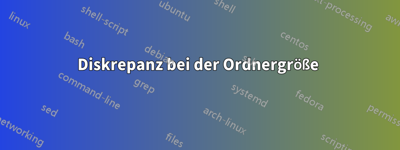 Diskrepanz bei der Ordnergröße