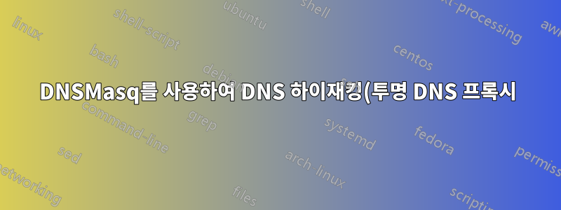 DNSMasq를 사용하여 DNS 하이재킹(투명 DNS 프록시) 우회