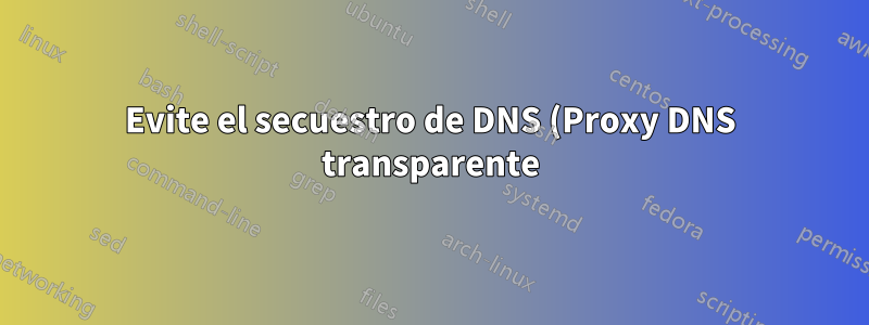 Evite el secuestro de DNS (Proxy DNS transparente) con DNSMasq
