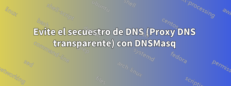 Evite el secuestro de DNS (Proxy DNS transparente) con DNSMasq