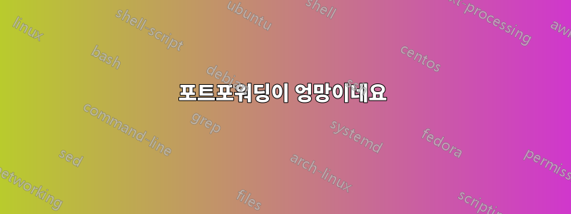 포트포워딩이 엉망이네요