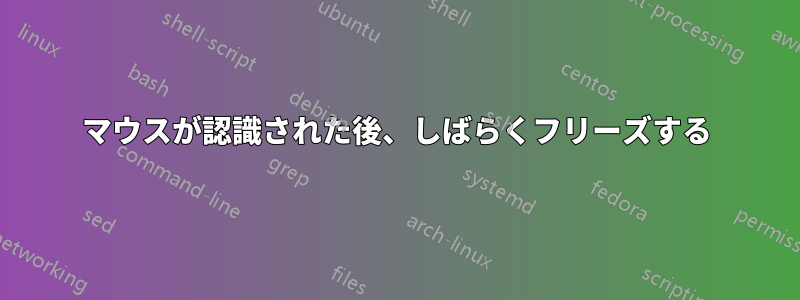 マウスが認識された後、しばらくフリーズする