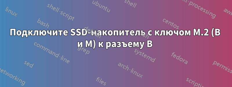 Подключите SSD-накопитель с ключом M.2 (B и M) к разъему B