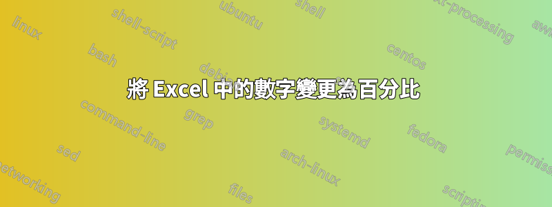將 Excel 中的數字變更為百分比