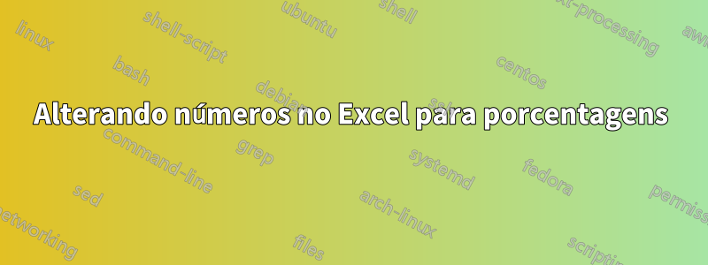 Alterando números no Excel para porcentagens