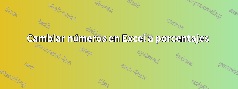 Cambiar números en Excel a porcentajes