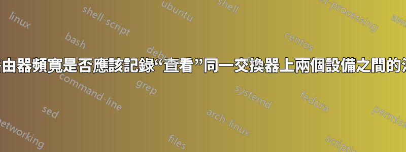 我的路由器頻寬是否應該記錄“查看”同一交換器上兩個設備之間的流量？