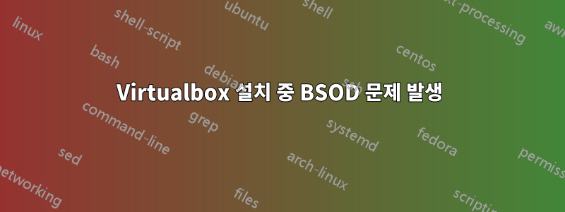 Virtualbox 설치 중 BSOD 문제 발생