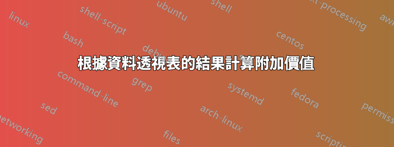 根據資料透視表的結果計算附加價值