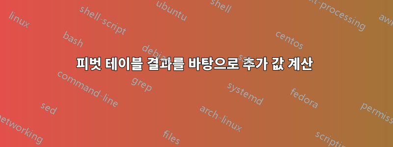 피벗 테이블 결과를 바탕으로 추가 값 계산