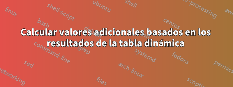Calcular valores adicionales basados ​​en los resultados de la tabla dinámica