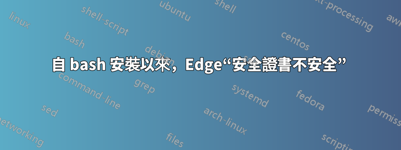 自 bash 安裝以來，Edge“安全證書不安全”